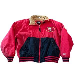 Vintage 80s 90s Mirage San Francisco 49ers Jacket NFL Fleece Lined Size XL Rare